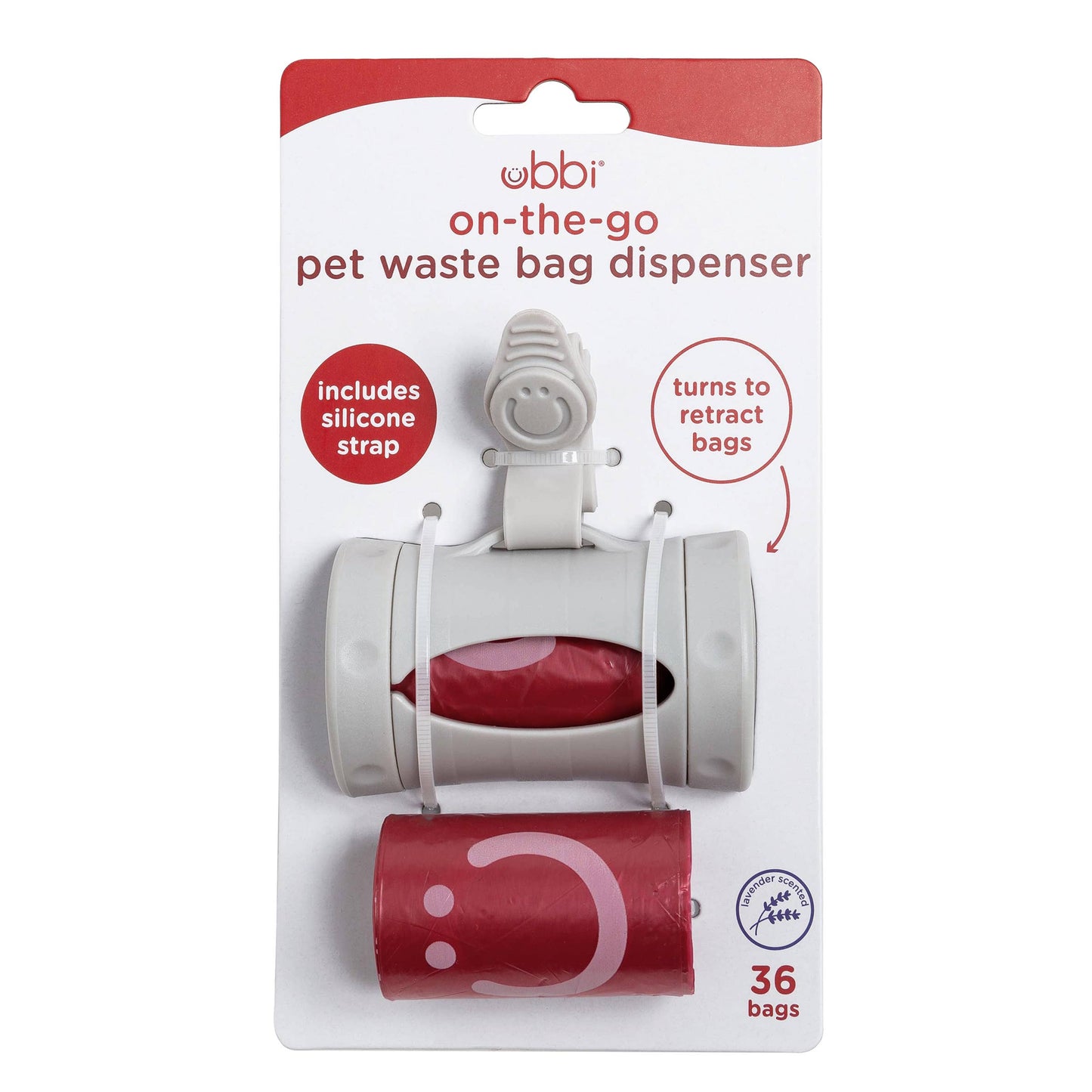 Retractable Pet Waste Bag Dispenser, Gray