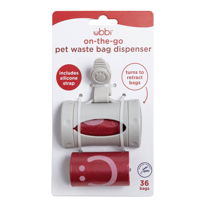 Retractable Pet Waste Bag Dispenser, Gray