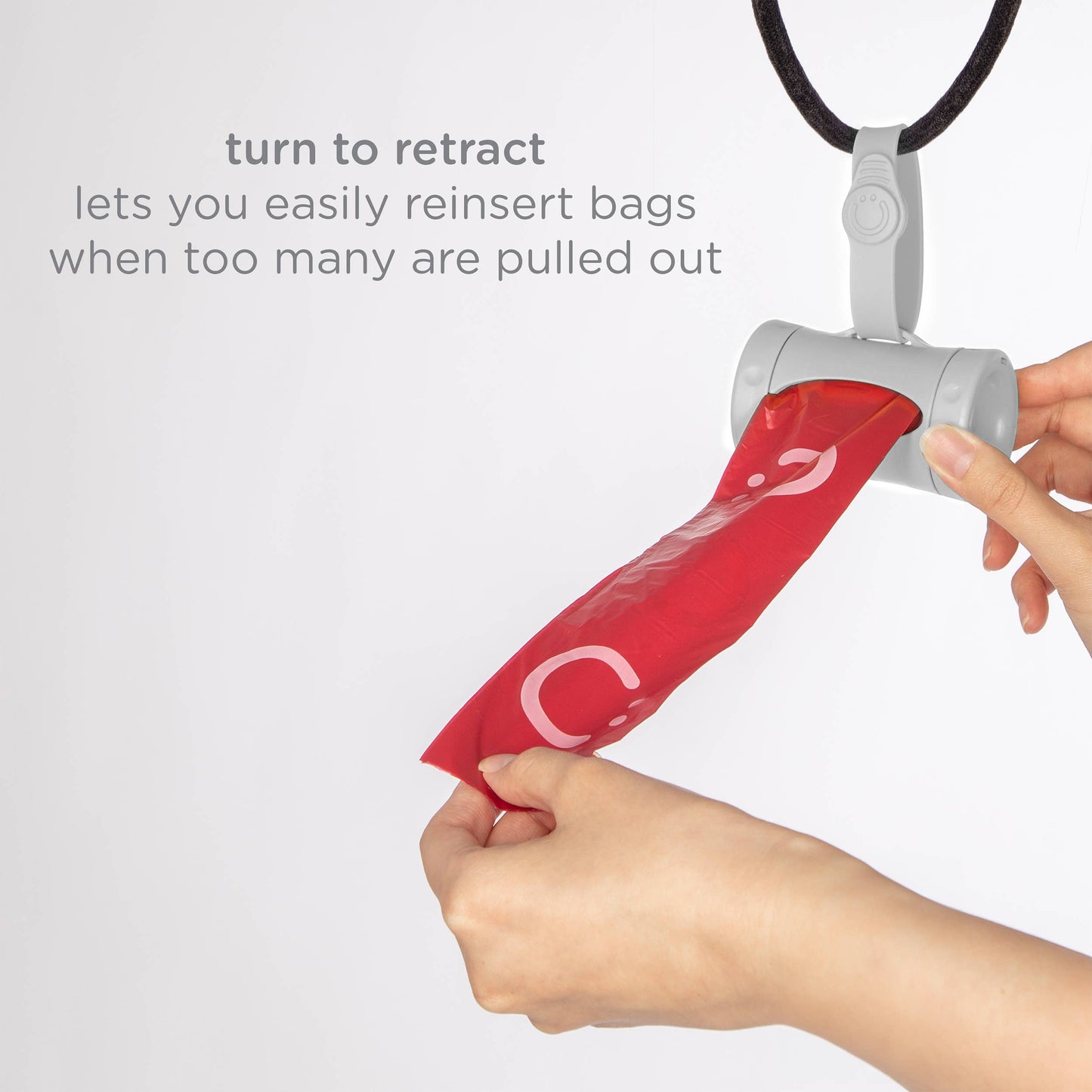 Retractable Pet Waste Bag Dispenser, Gray